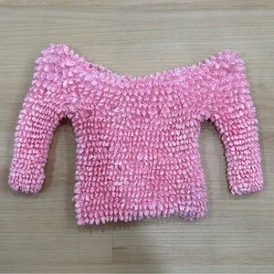 Stretchy 90s Popcorn Shirt off the shoulder